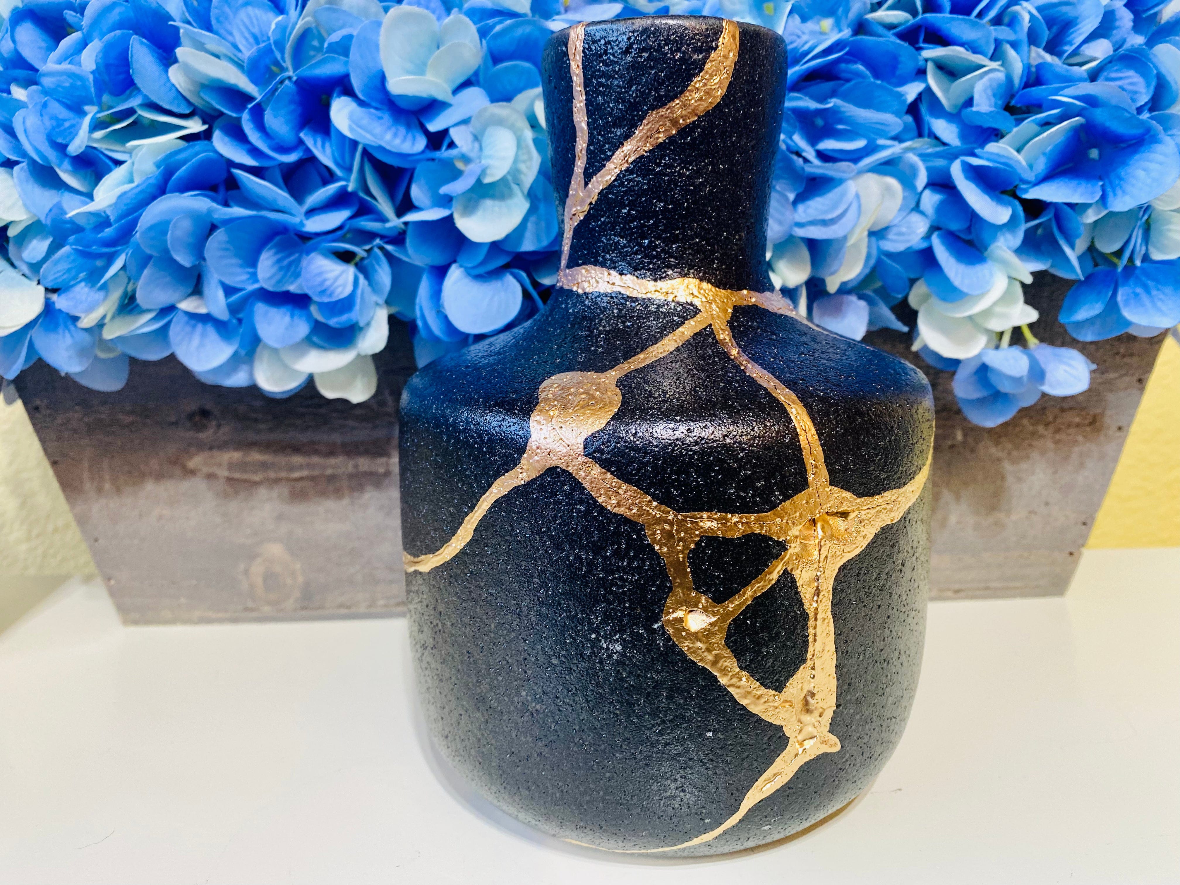 Kintsugi Black Stoneware Jar
