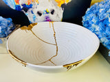 Kintsugi Bowl, Extra Large Centerpiece, Kintsugi Pottery, Japanese Decor, Fine Art Ceramics, Gifts, Large Porcelain Centerpiece Bowl