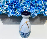 Kintsugi Repaired Scale Pattern Stoneware Sake Bottle