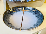 Kintsugi Gold Repair Large Reactive Crackle Bowl
