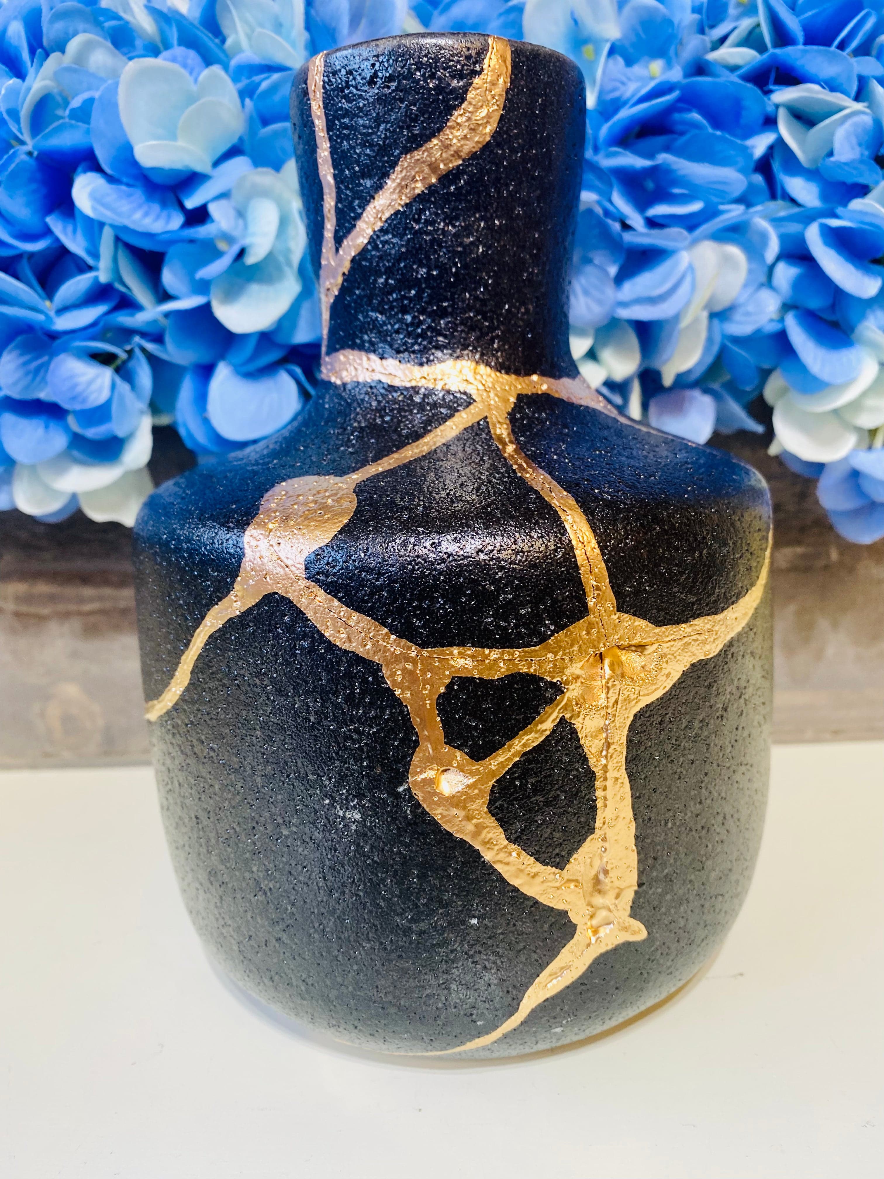 Kintsugi Black Stoneware Jar