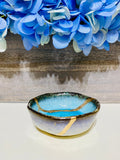 Kintsugi Repaired Sky Blue Sauce Dish