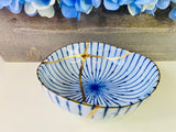 Kintsugi Blue Striped Irregular  Bowl
