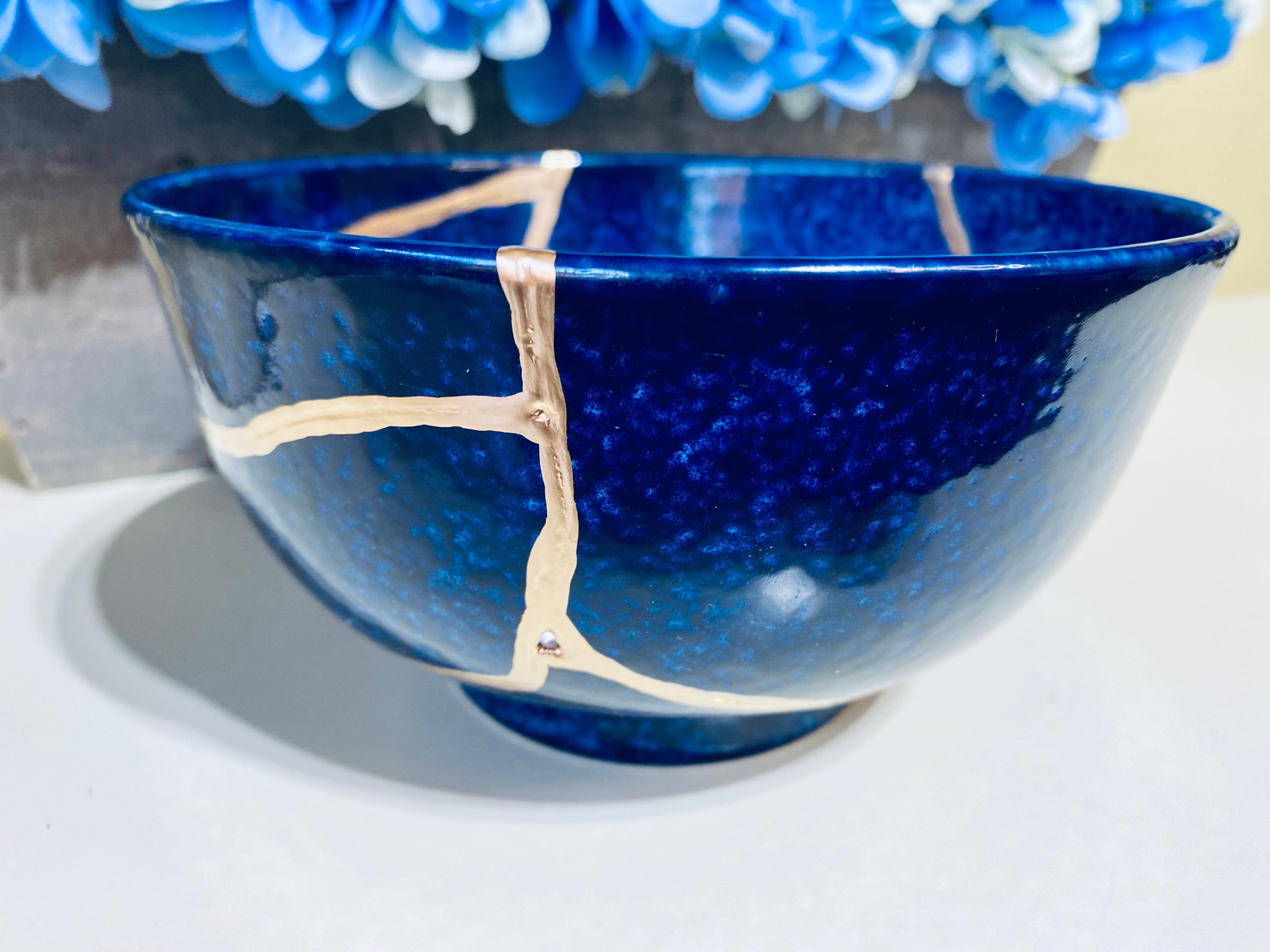 Kintsugi Ocean Blue Ramen Bowl Large
