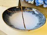 Kintsugi Gold Repair Large Reactive Crackle Bowl