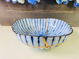 Kintsugi Blue Striped Irregular  Bowl