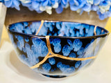 Kintsugi Repaired Blue Petal Bowl