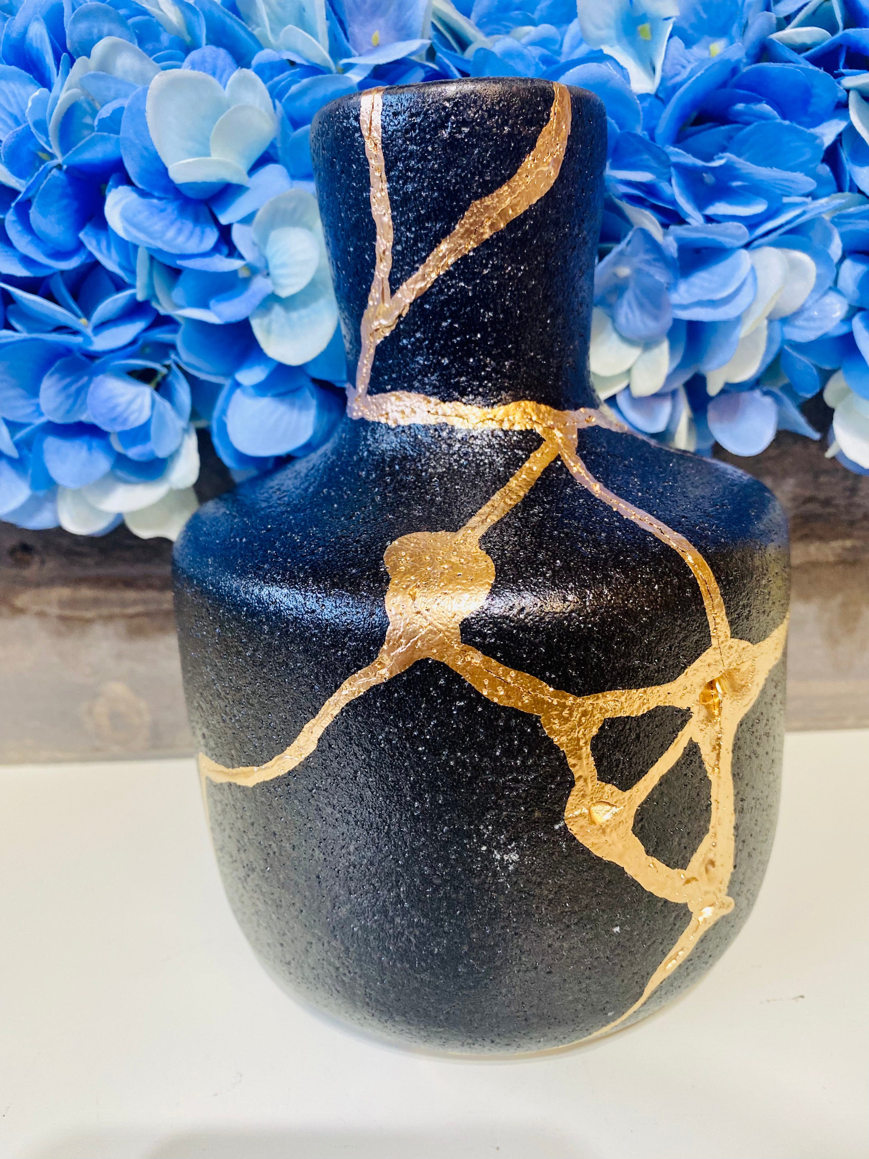 Kintsugi Black Stoneware Jar