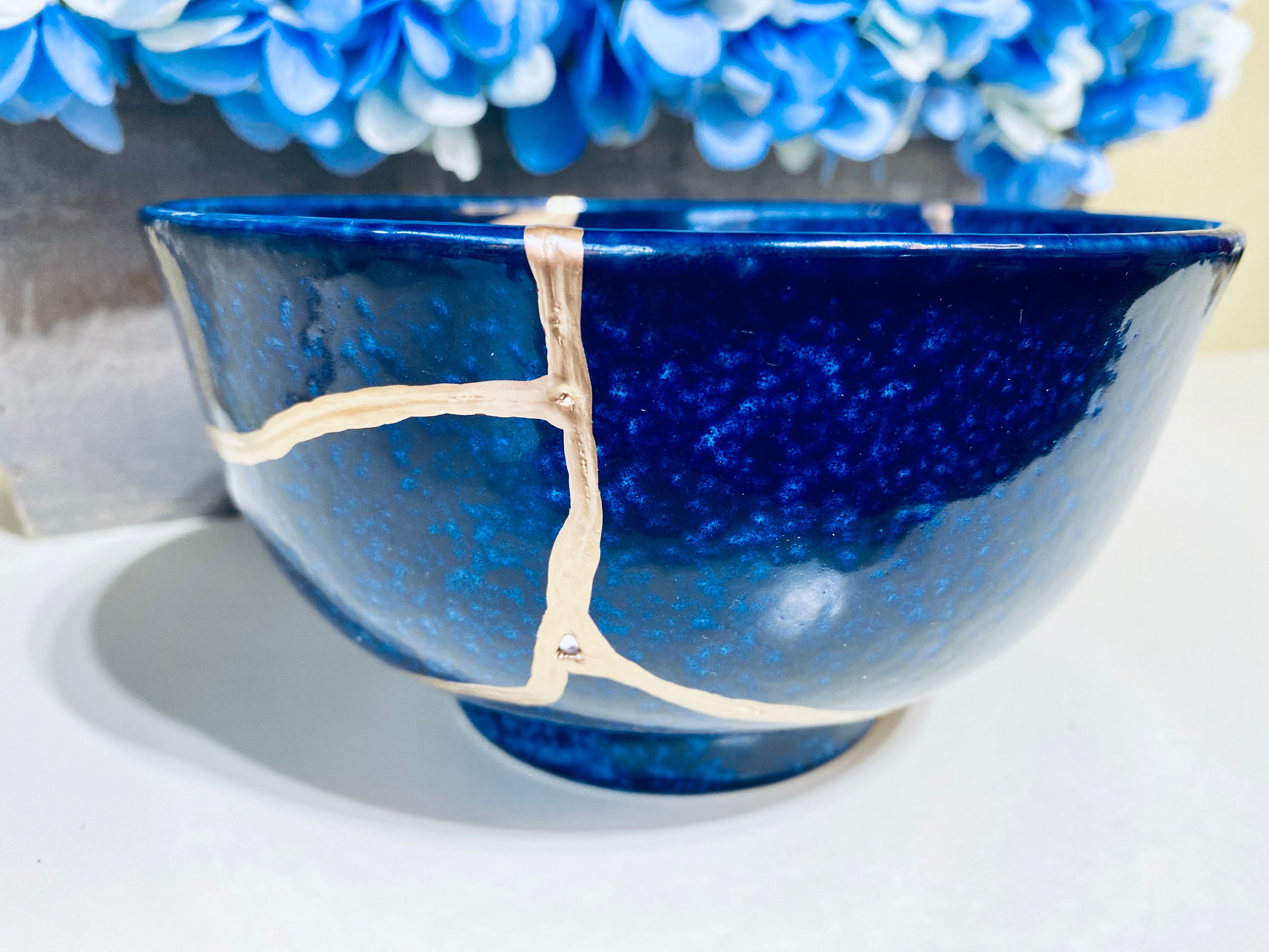 Kintsugi Ocean Blue Ramen Bowl Large