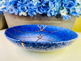 Kintsugi Pottery Blue Frosted Bowl
