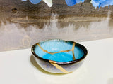 Kintsugi Repaired Sky Blue Sauce Dish