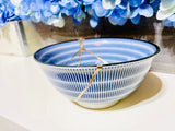 Kintsugi Repaired Japanese Blue Spiral Bowl