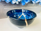 Kintsugi Blue Glaze Stoneware Bowl