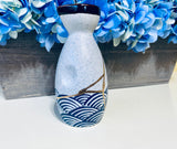 Kintsugi Repaired Scale Pattern Stoneware Sake Bottle