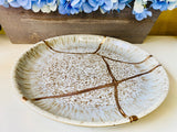 Kintsugi Bowl, Home Decor, Personalized Gifts, Gifts for Her, Wedding Gifts, Anniversary Gifts, Kintsugi Repaired Grey Patterned Bowl
