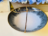 Kintsugi Gold Repair Large Reactive Crackle Bowl