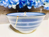 Kintsugi Repaired Japanese Blue Spiral Bowl