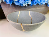 Kintsugi Bowl, Concrete Grey Bowl, Kintsugi Gifts, Minimalist Gift, Kintsugi Pottery, Rustic, Summer Gifts, Kintsugi Stoneware Concrete Bowl