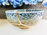 Kintsugi Bowl, Kintsugi Navy Blue Flow Bowl, Minimalist, Personalized Gifts, Home Decor, Kintsugi Kit, Kintsugi  AINAGASHI Blue Bowl