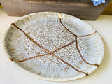 Kintsugi Bowl, Home Decor, Personalized Gifts, Gifts for Her, Wedding Gifts, Anniversary Gifts, Kintsugi Repaired Grey Patterned Bowl