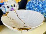 Kintsugi Bowl, Extra Large Centerpiece, Kintsugi Pottery, Japanese Decor, Fine Art Ceramics, Gifts, Large Porcelain Centerpiece Bowl