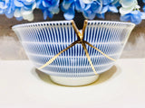 Kintsugi Repaired Japanese Blue Spiral Bowl