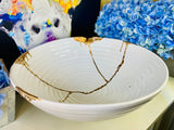 Kintsugi Bowl, Extra Large Centerpiece, Kintsugi Pottery, Japanese Decor, Fine Art Ceramics, Gifts, Large Porcelain Centerpiece Bowl
