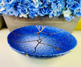 Kintsugi Pottery Blue Frosted Bowl