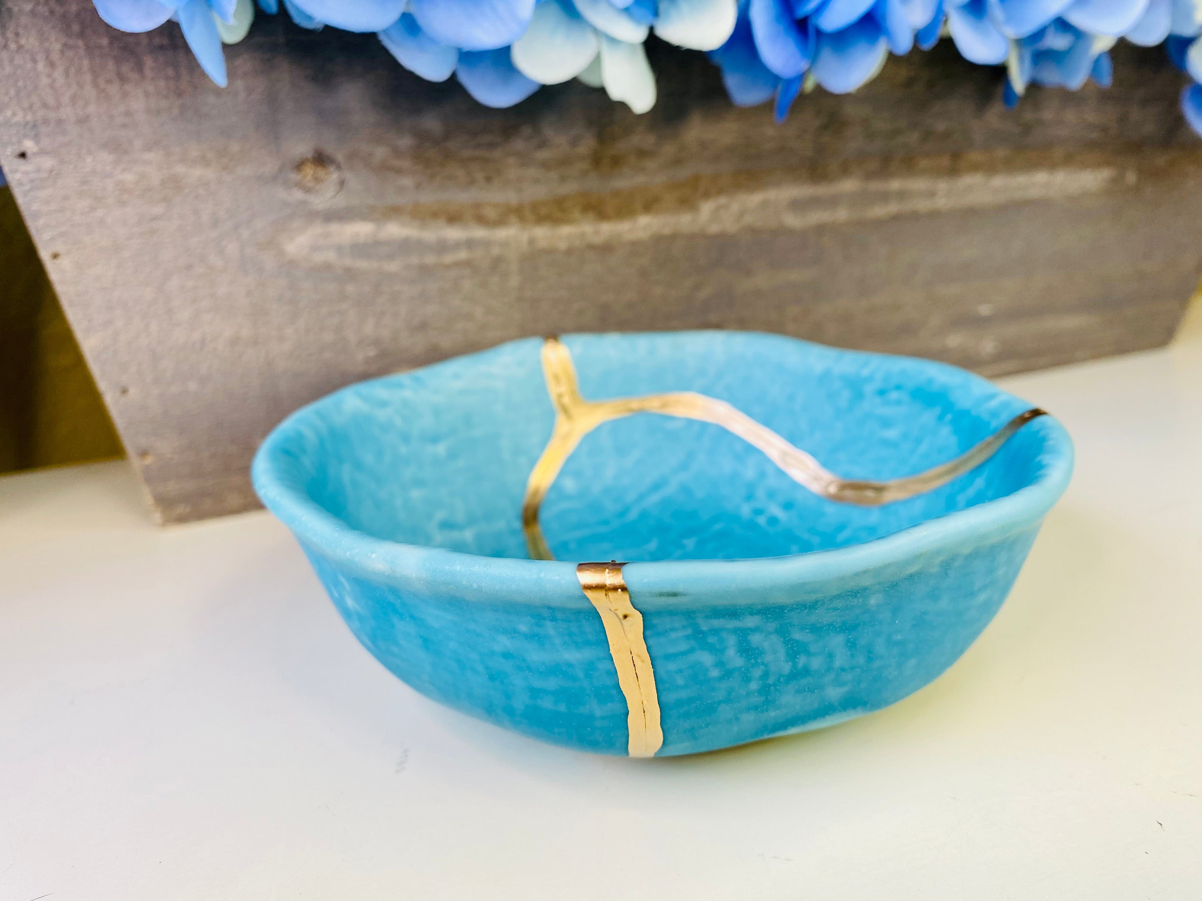 Kintsugi Bowls, Turkish Blue Bowl, Fine Art Ceramics, Minimalist Gifts, Room Decor, Personalized Gifts, Kintsugi Turkish Blue Bowl
