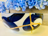 Kintsugi White Blue Nami Bowl