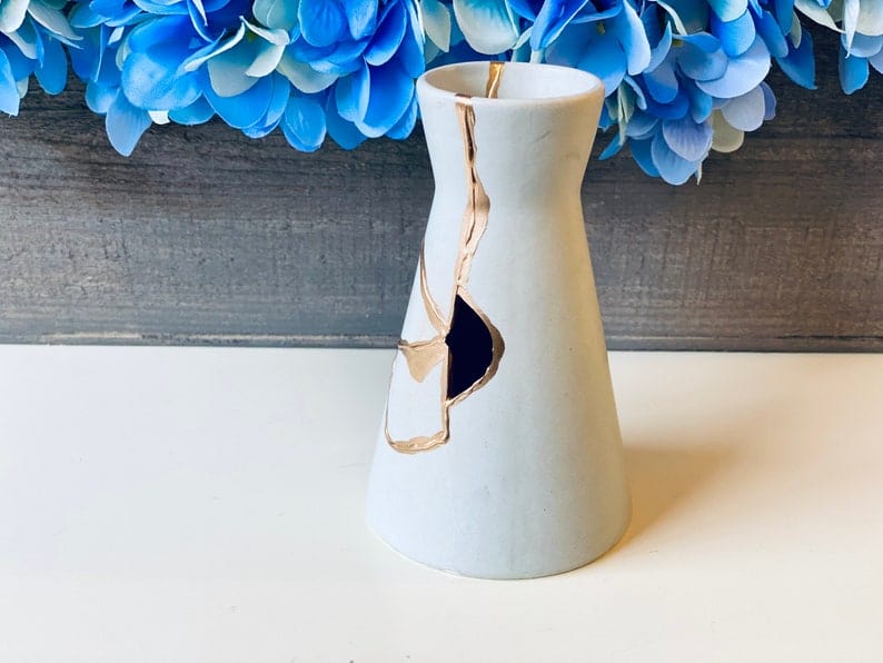 Kintsugi Vase, Kintsugi Gifts, Home Gifts, Gifts for her, Fall Gifts, Wedding Gifts, Anniversary Gifts l, Kintsugi Repaired Stoneware Vase