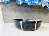 Kintsugi Repaired Black Stoneware Dish