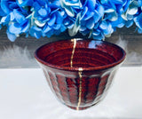 Kintsugi Repaired Red Stoneware Sake Cup