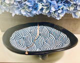 Kintsugi Repaired Stoneware Scale Pattern Platter