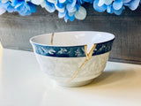 Kintsugi Repaired Blue and White Bowl Gold Inlaid