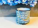 Kintsugi Repaired Blue Scale Stoneware Sake Cup