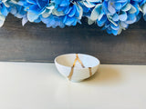 Kintsugi Repaired Small Porcelain Trinket Dish Gold Inlaid