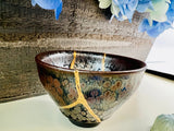 Kintsugi Bowl, Dragon Scale Japanese Teacup, Handmade Home Decor, Minimalist, Wedding Gift, Summer Gifts, Kintsugi Kit