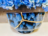 Kintsugi Repaired Blue Petal Bowl