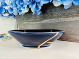 Kintsugi Bowl, Hue Navy Blue Bowl, Kintsugi Art, Fall Minimalist, Handmade Home Decor, Personalized Gifts, Navy Blue Bowl Gold Inlaid