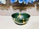 Kintsugi Repaired Forest Green Stoneware Bowl