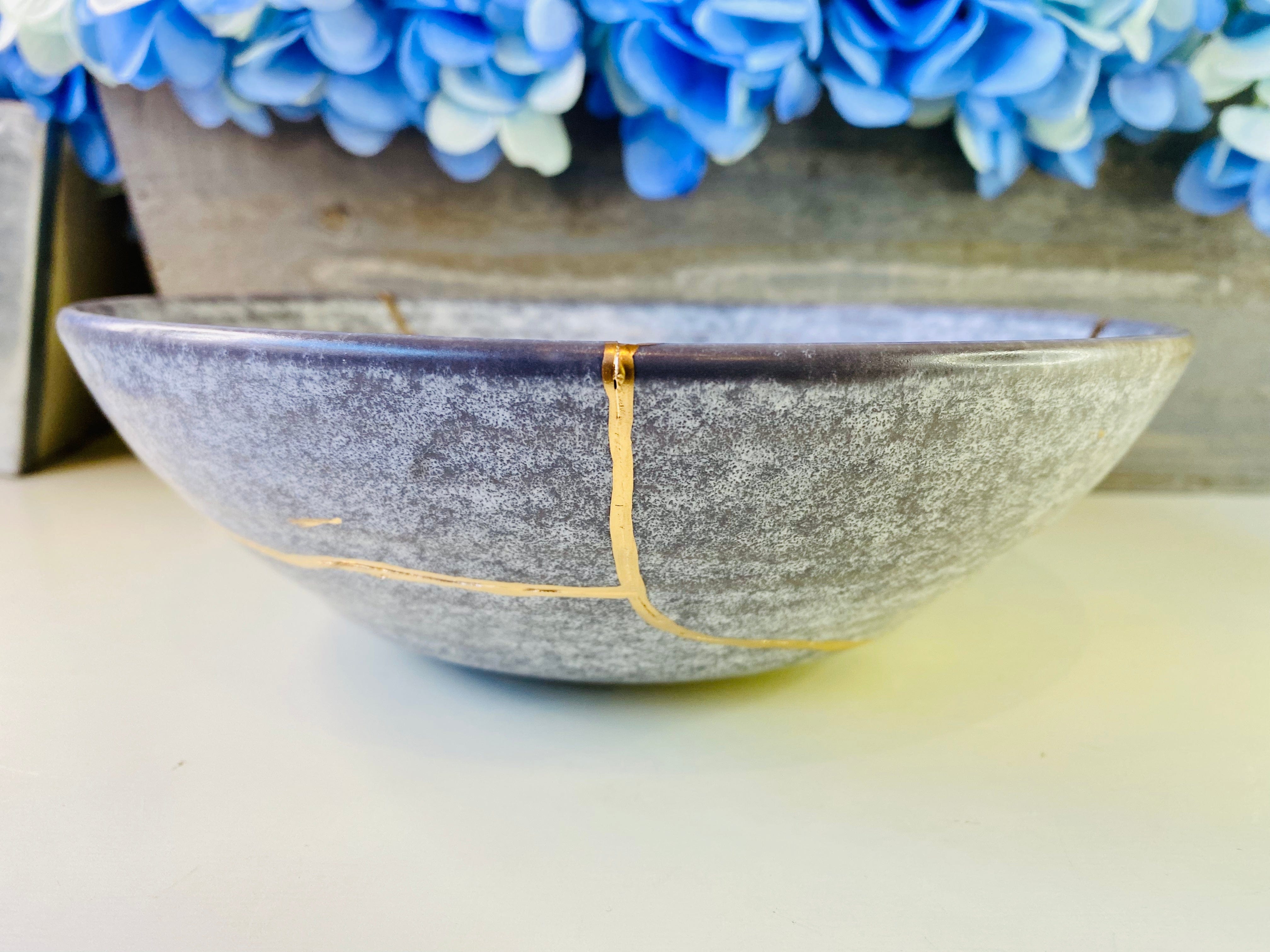 Kintsugi Bowl, Dragon Scale Japanese Teacup, Handmade Home Decor