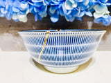 Kintsugi Repaired Japanese Blue Spiral Bowl