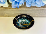 Kintsugi Hyacinthine Blue Bowl, Kintsugi Pottery, Minimalist Gold Repair Teacup
