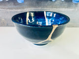 Kintsugi Blue Glaze Stoneware Bowl