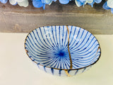 Kintsugi Blue Striped Irregular  Bowl