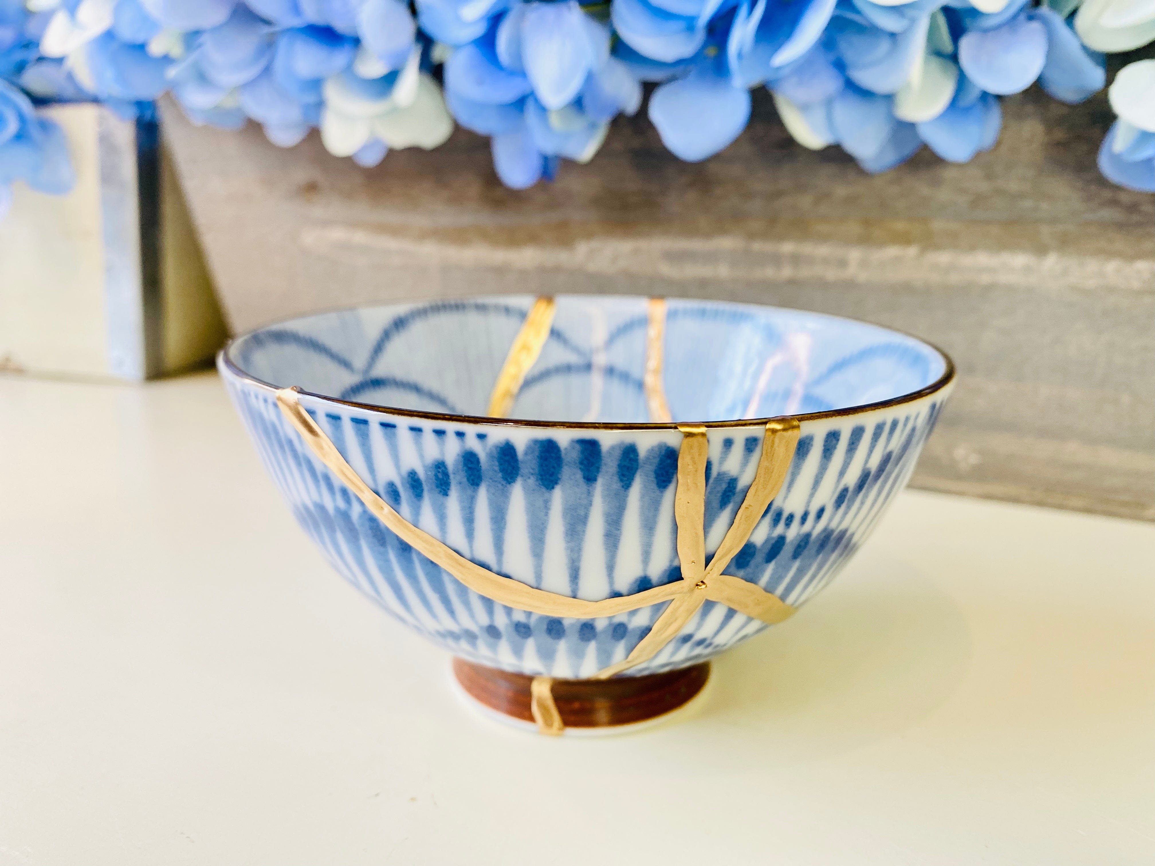 Kintsugi Blue Glaze Stoneware Bowl – Kintsugi Generations
