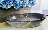 Grey Stone Kintsugi Bowl, Fall Gifts, Handmade Home Decor, Halloween Decor, Minimalist, Personalized Gift, Kintsugi Grey Stoneware Bowl